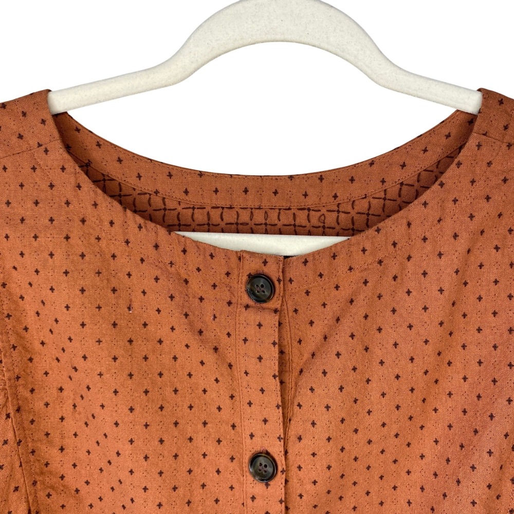 Madewell Jacquard Puff Sleeve Top Micro Cross Print Cotton
Cottagecore Size 14 - Picture 4 of 13